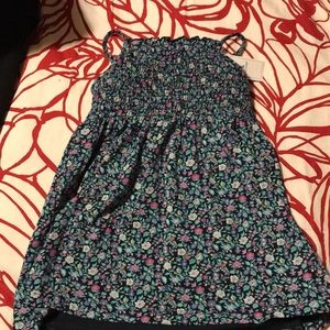 Smocked floral print dress